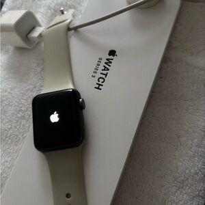 Apple Watch Series 3 with Beige Band